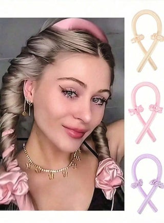 Curling Hair Band – Heatless Hair Curling Ribbon for Hair Care & Styling ( Color May Vary )